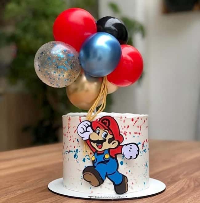 24 balloon cake Super Mario @mundopaper personalizados