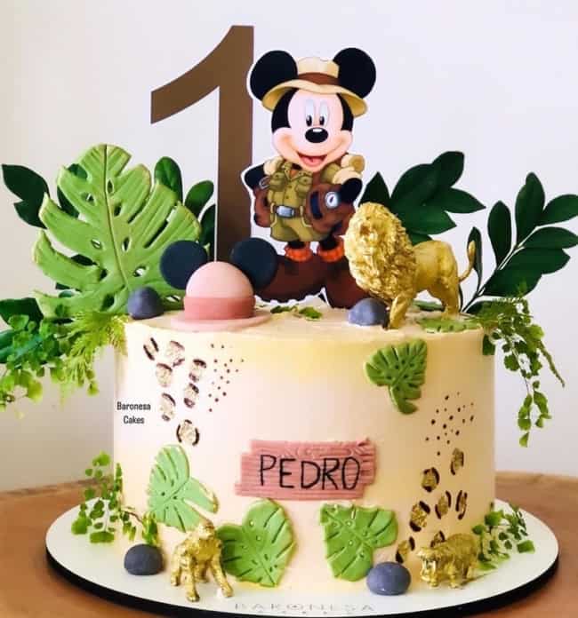 28 bolo decorado Mickey safari @baronesa cakes