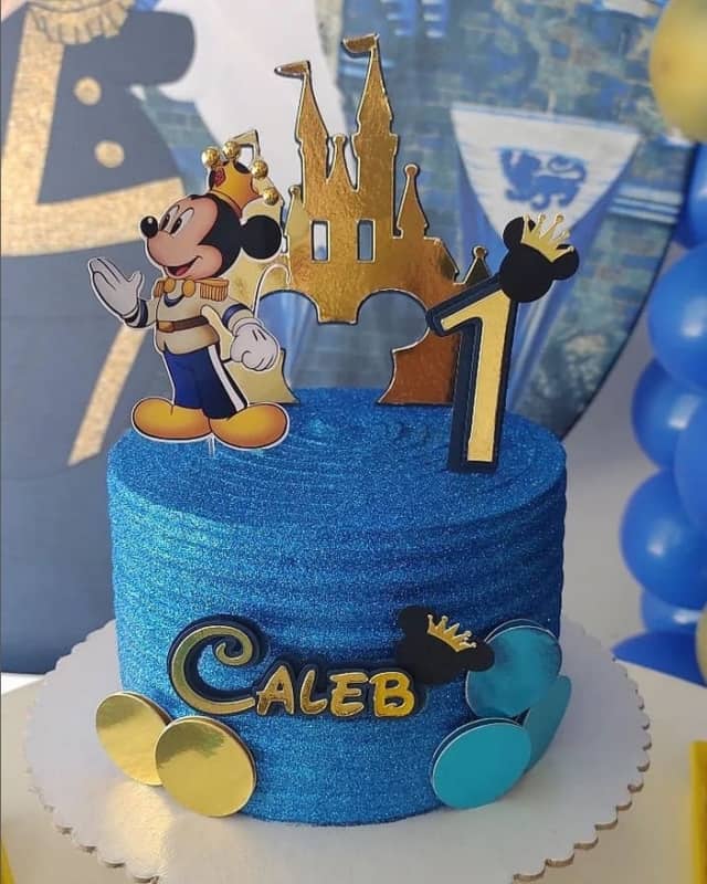 30 bolo glitter azul Mickey realeza @peda cinhoamor