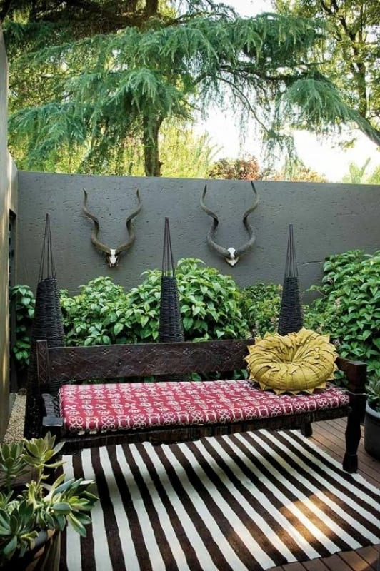 38 terraço externo com decoração africana Pinterest