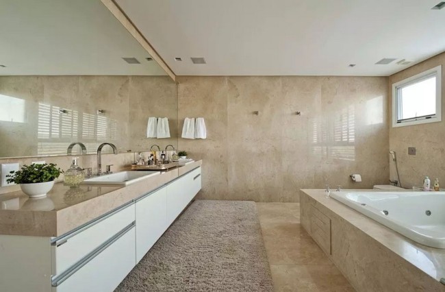 39 banheiro com piso em mármore bege crema marfil @travertino diogocarvalho