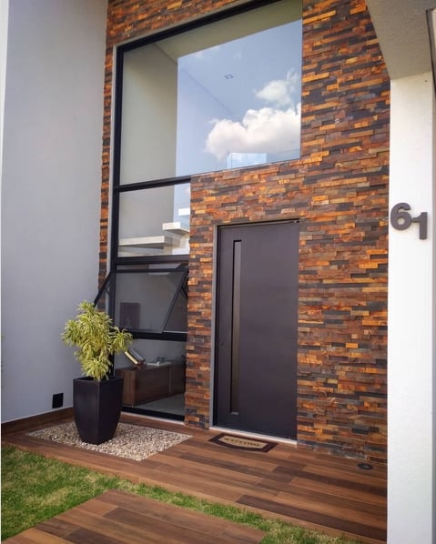 39 fachada casa moderna com pedra ferro @anapaulaluzarquitetura
