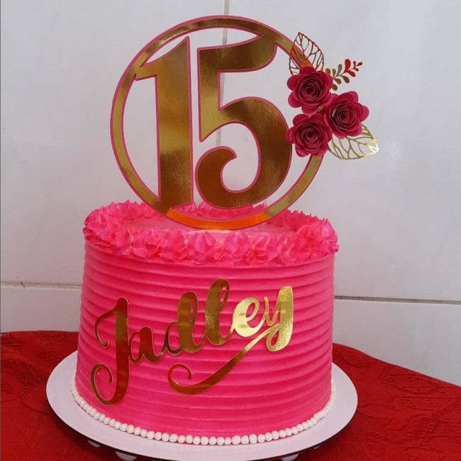45 bolo 15 anos pink @docuras de familia