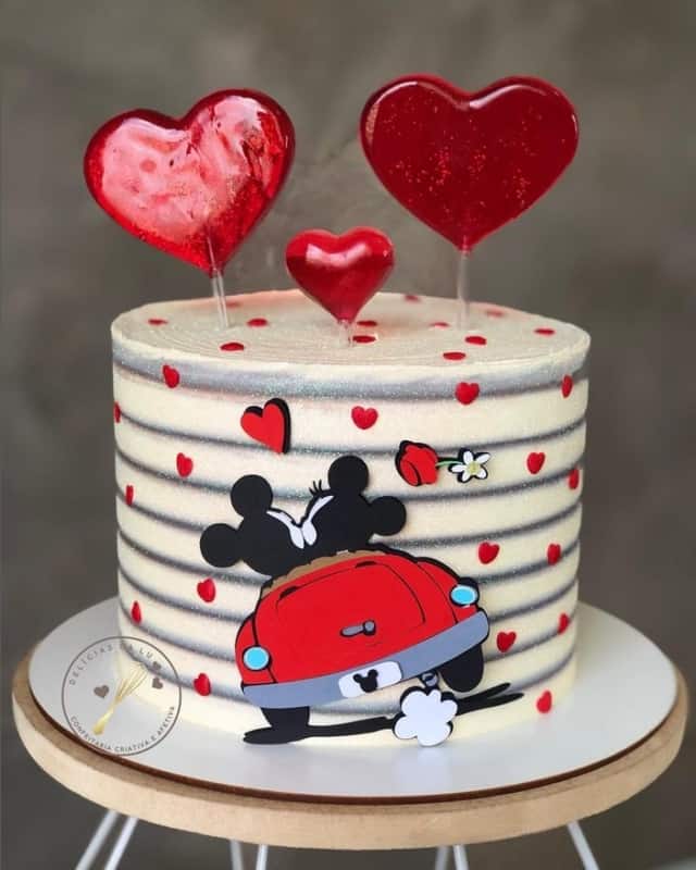 57 bolo decorado Mickey e Minnie @deliciasdalugoiania