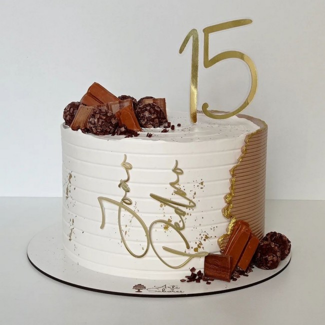 61 bolo 15 anos masculino com chocolate @arteesabores