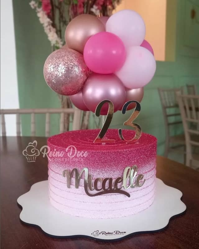8 balloon cake rosa @reinodocejpa
