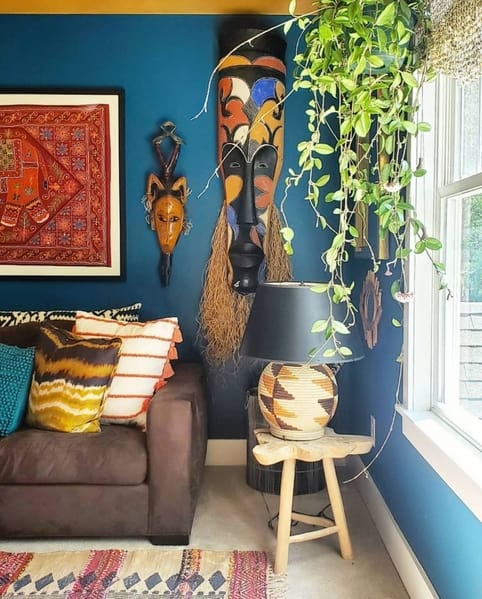 8 sala decorada com elementos africanos @reflektiondesign