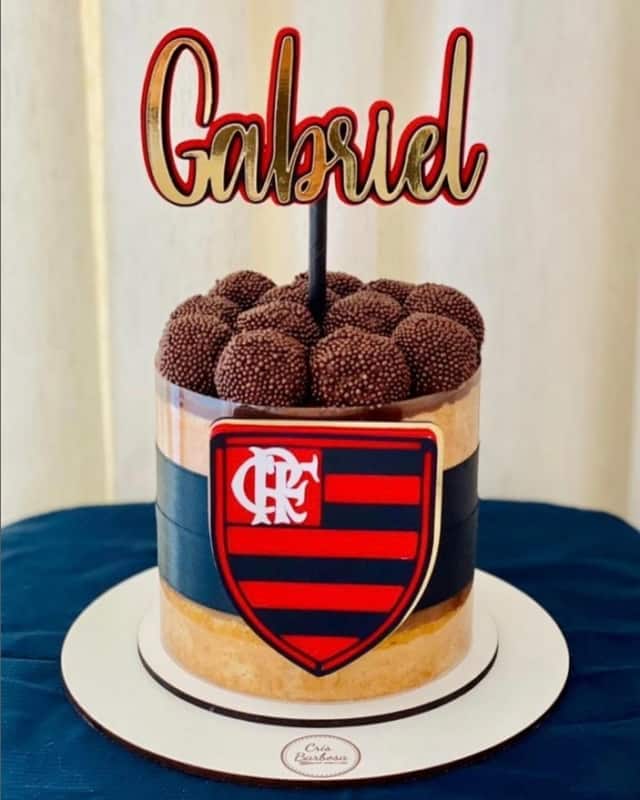 10 bolo redondo Flamengo @lolipersonalizados