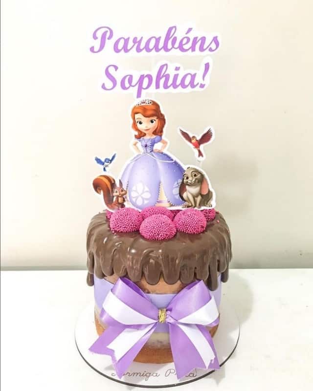 12 bolo redondo e decorado Princesa Sofia @formigapreta