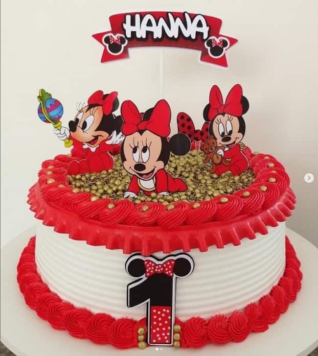 14 bolo decorado Minnie baby vermelha @sonhodocedamilla