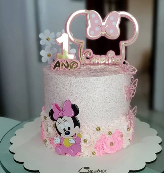 15 bolo decorado 1 ano Minnie baby @saborqueviciabolos