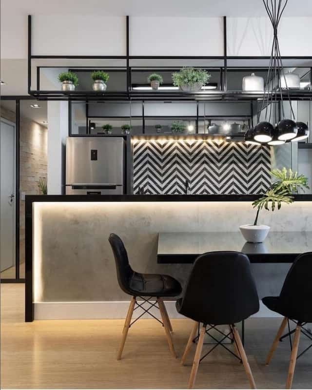 17 cozinha moderna e pequena integrada com sala de jantar @nataliahamada