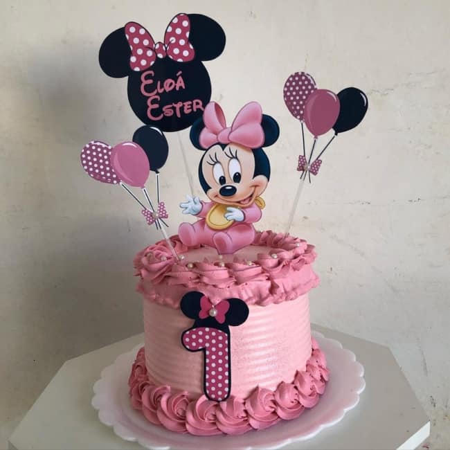 19 bolo simples Minnie baby @ivandacake