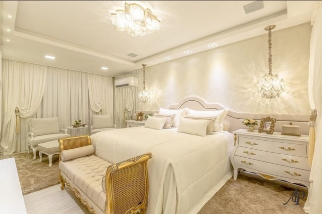 20 decoração clássica e de luxo quarto de casal @adrianapivaarq