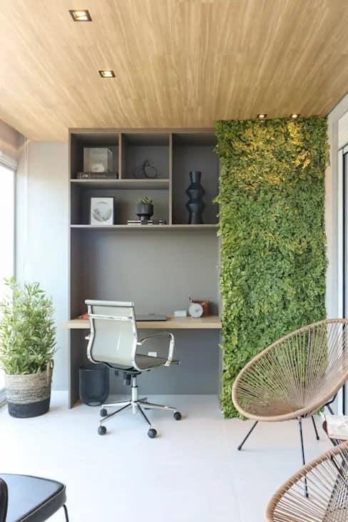 21 home office com jardim vertical preservado Pinterest