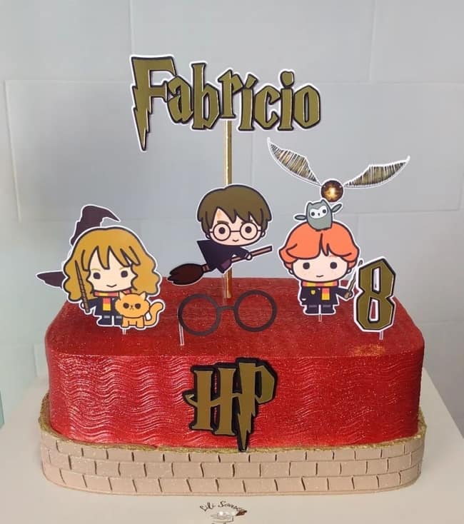 24 bolo quadrado chantininho Harry Potter @lilisoares cakes