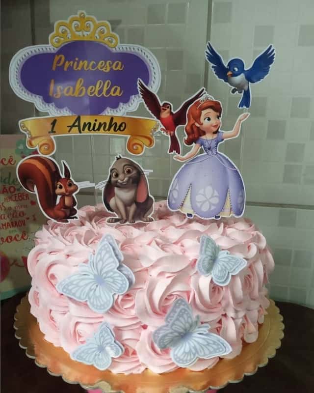 27 bolo rosa claro Princesa Sofia @biacakesedoce