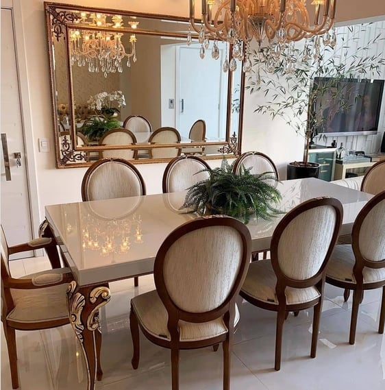 34 sala de jantar decorada em estilo clássico @dghomedecor