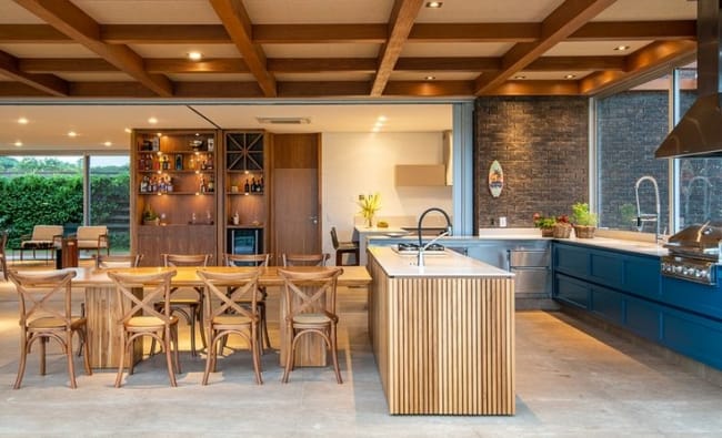 43 cozinha rústica grande integrada a sala de jantar Pinterest