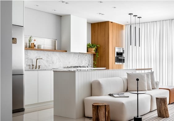 5 cozinha clean integrada a sala de estar @casaejardim