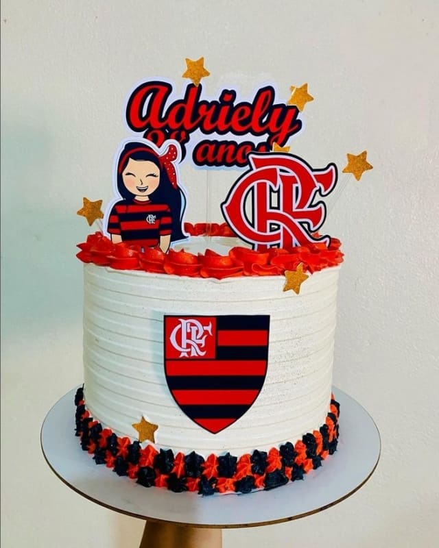 50 bolo Flamengo feminino com toppers @kidelicia am