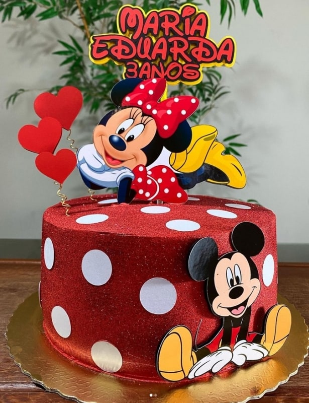 52 bolo decorado Minnie e Mickey @docemibnu
