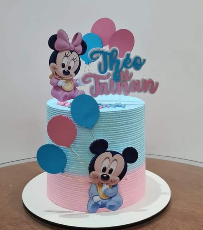 55 bolo decorado Minnie e Mickey baby @desejodoce confeitaria