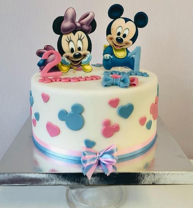 56 bolo Minnie e Mickey baby @amarenacakedesignvr