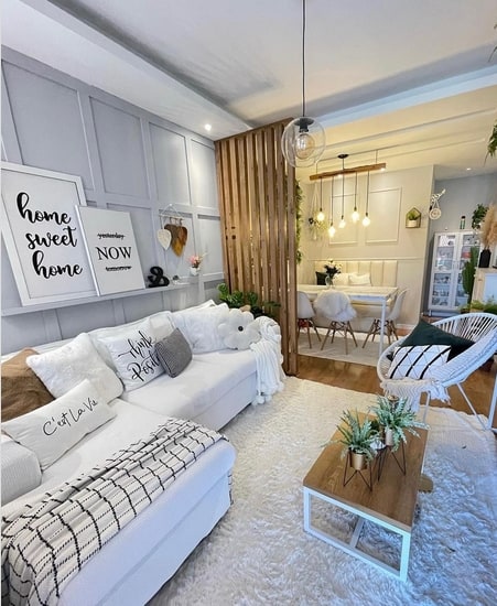 6 sala com sofá branco e estilo americano @minha casa decorada