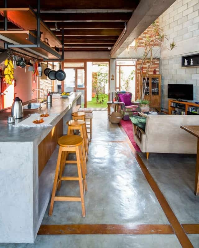 60 cozinha rústica com ilha e sala integrada Pinterest