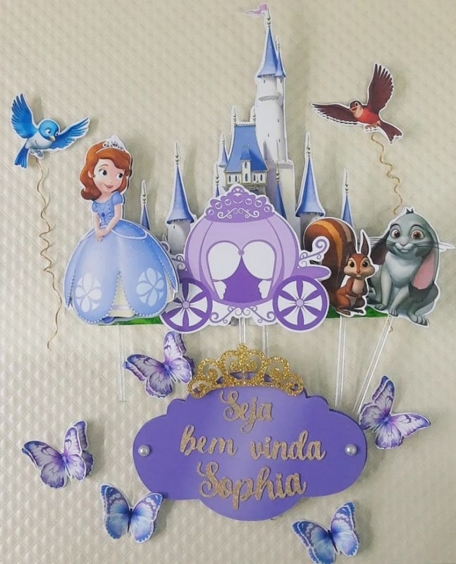 60 decoração de bolo em papel Princesa Sofia @angel fanju