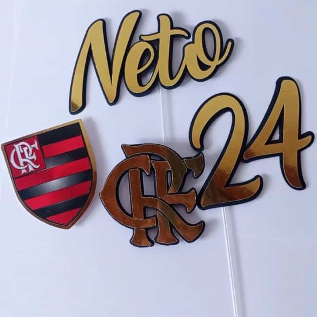 64 topo de bolo em papel Flamengo @mimosemgramatura