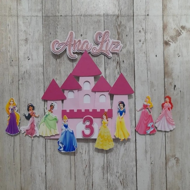 66 topo de bolo princesas Disney @fernandacastropapelecia