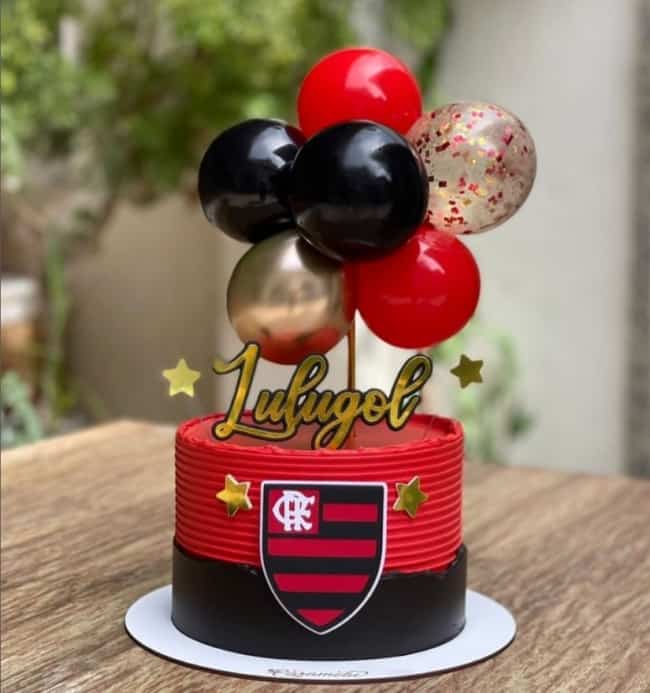 8 balloon cake Flamengo @mundopaper personalizados