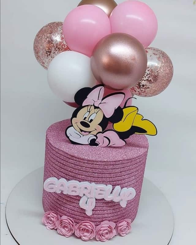 8 balloon cake Minnie rosa @psicodelicowls