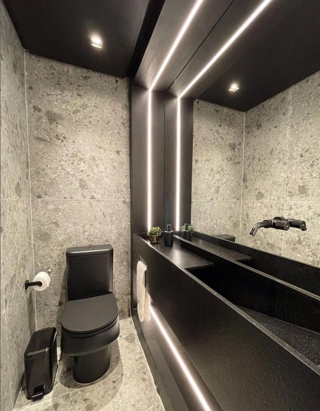 15 lavabo com porcelanato cinza natural @fonsecashop