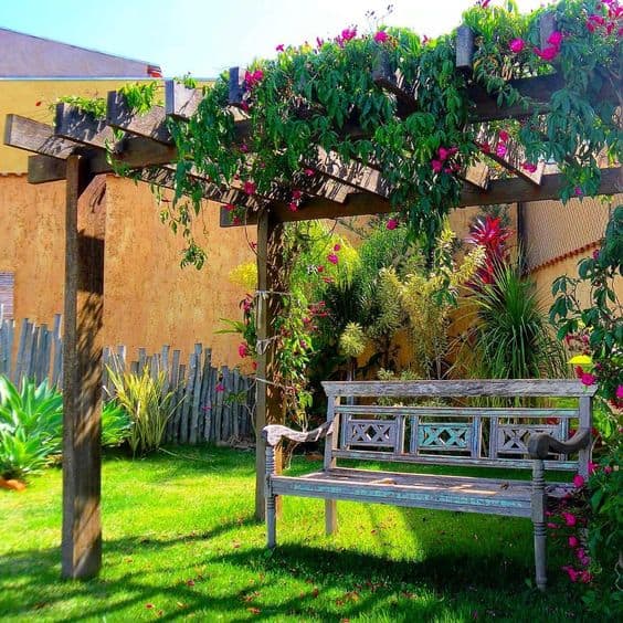 25 jardim com pergolado com flores Pinterest