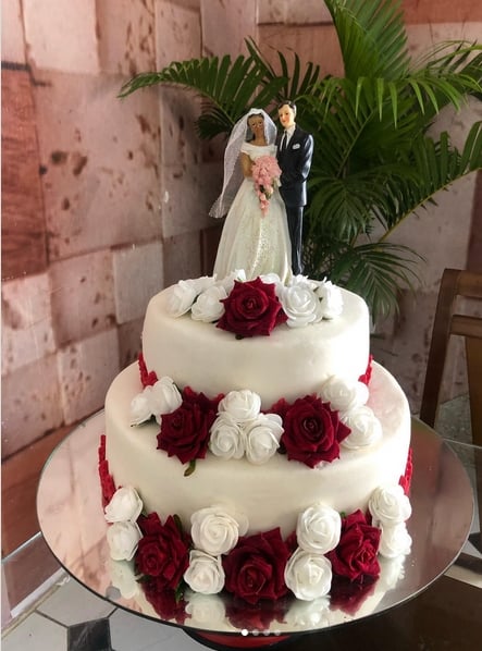 27 bolo bem casado 2 andares para casamento @aclexiafestas