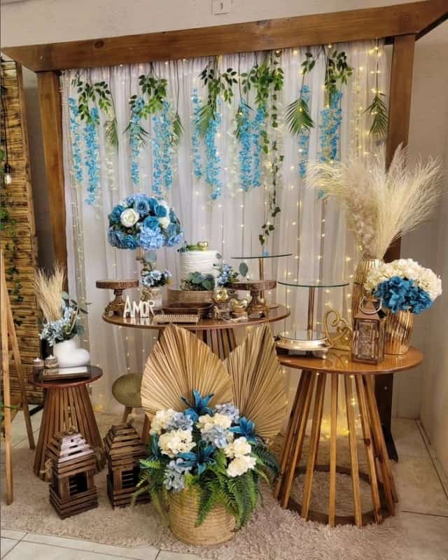 53 decoração rústica e azul para casamento @adoro festas ofc