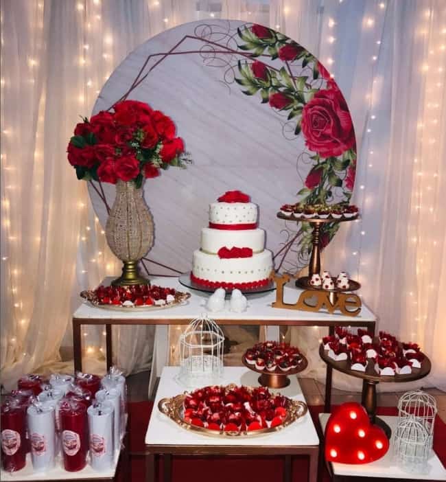 65 casamento simples decorado em vermelho e branco @gffestkids