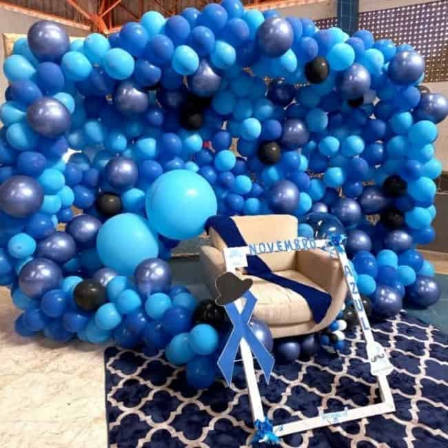16 balões decoração novembro azul Pinterest