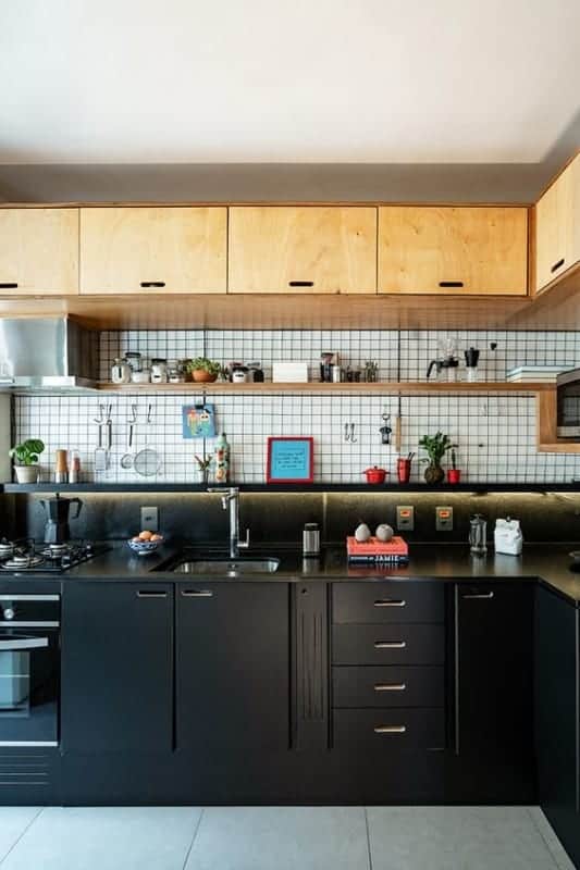 22 armários de cozinha em compensado Pinterest