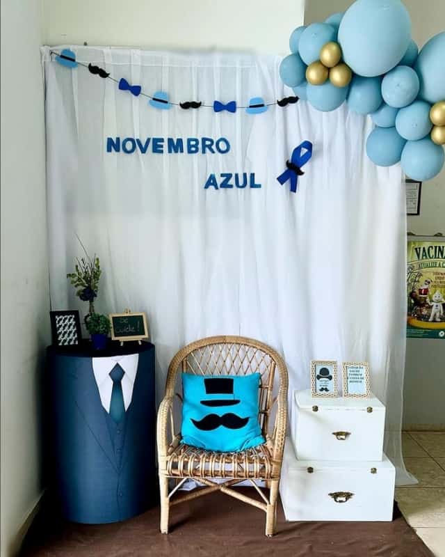 27 decoração simples novembro azul @donapetitdecoracoes