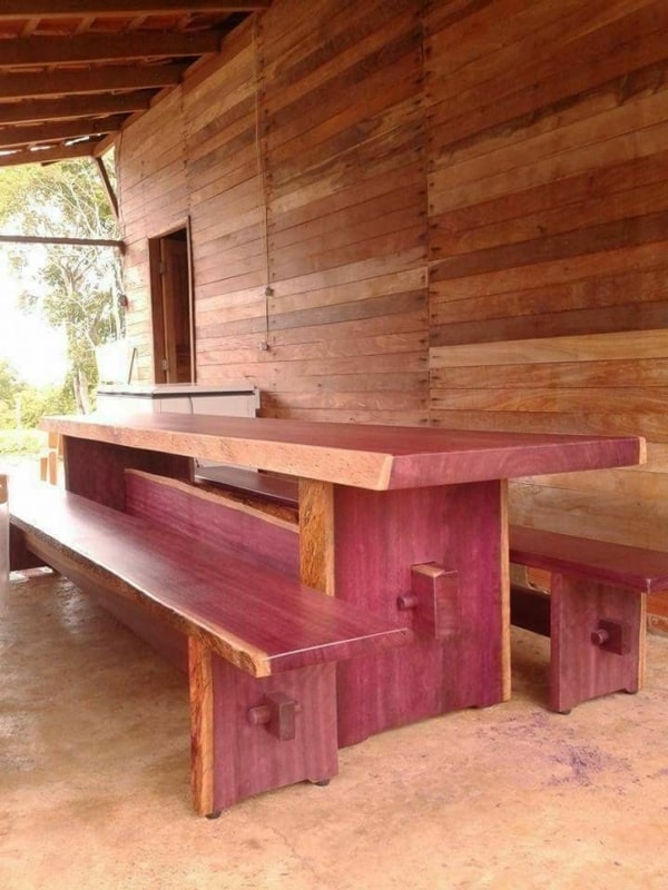 5 mesa de madeira roxinho Pinterest