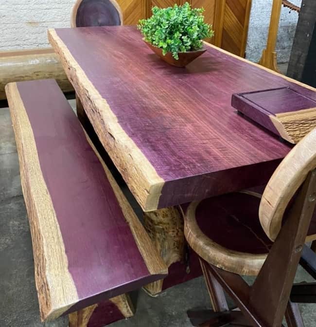 7 mesa rústica de madeira roxinho @armazemdamadeira