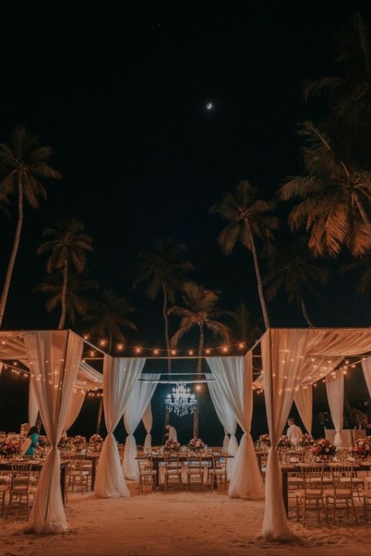 20 decoração casamento noturno na praia Pinterest