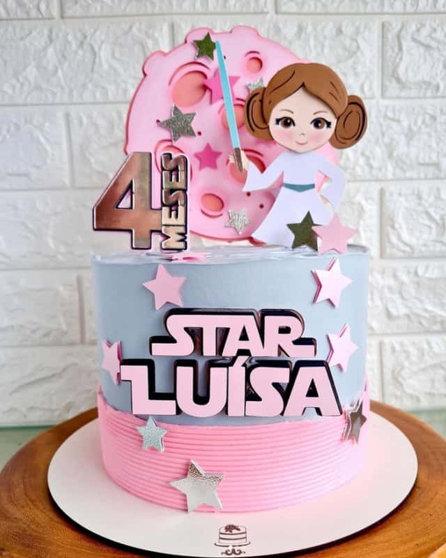22 bolo mesversário feminino Star Wars @lolipersonalizados