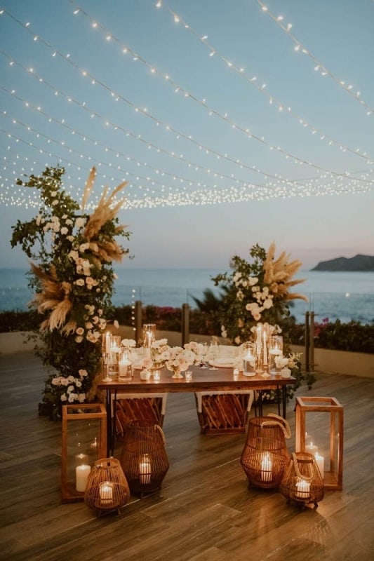 23 decoração casamento noturno na praia Elegant Wedding Invites