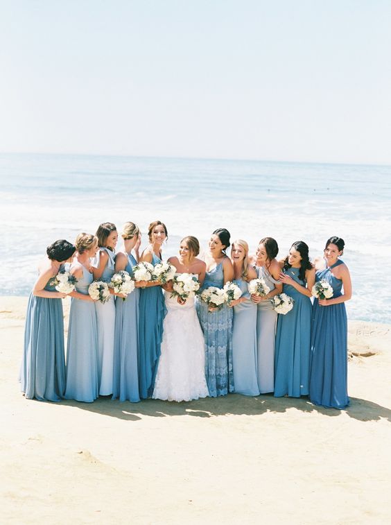 42 madrinhas casamento na praia com vestido azul Pinterest