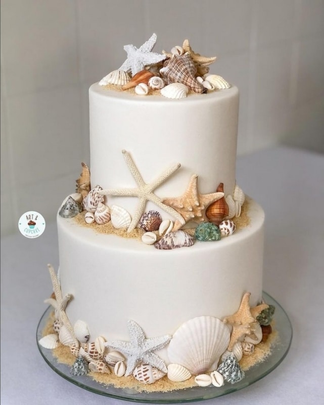 50 bolo 2 andares casamento na praia @art e cupcake